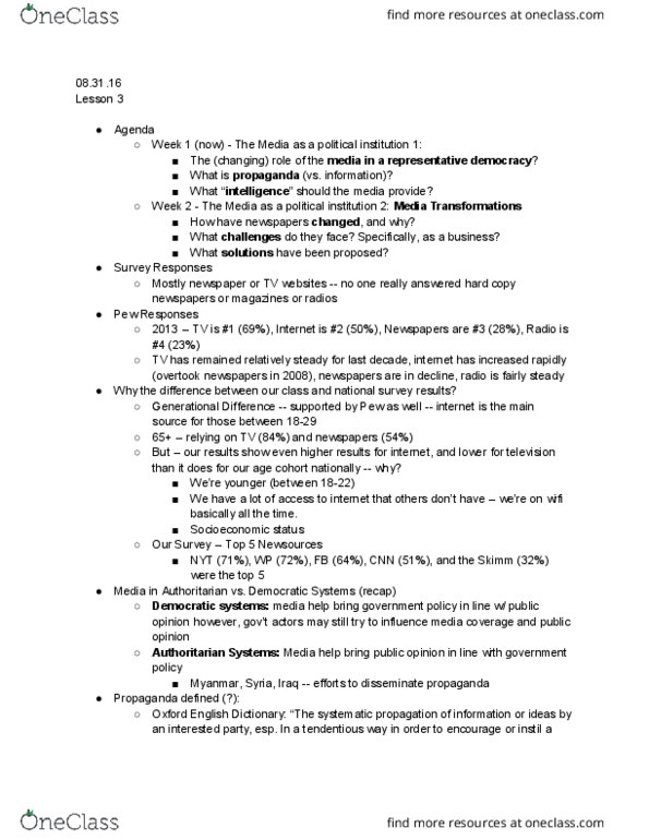 PLAP 3140 Lecture Notes - Lecture 3: Flashlight, Citizen Journalism, Alexis De Tocqueville thumbnail