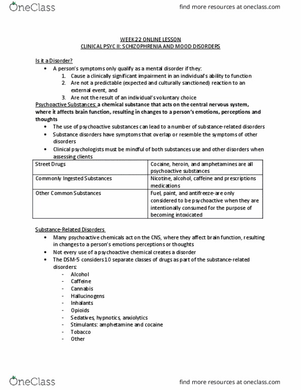 PSYC 100 Lecture Notes - Lecture 22: Impulsivity, Pressure Of Speech, Cyclothymia thumbnail