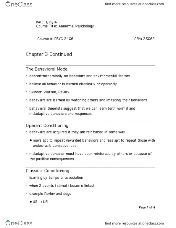 PSYC 3406 Lecture Notes - Lecture 4: Token Economy, Systematic Desensitization, Contingency Management thumbnail