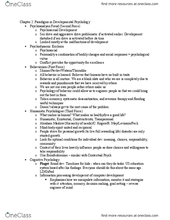 PSYC 304 Lecture Notes - Lecture 2: Abraham Maslow, Tabula Rasa, Systematic Desensitization thumbnail