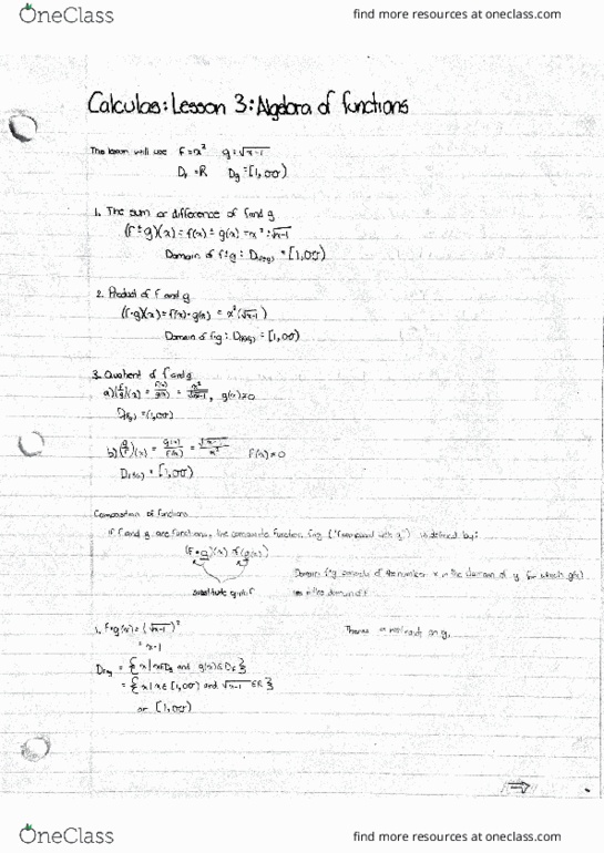 MAT134Y5 Lecture 3: algebra of functions thumbnail