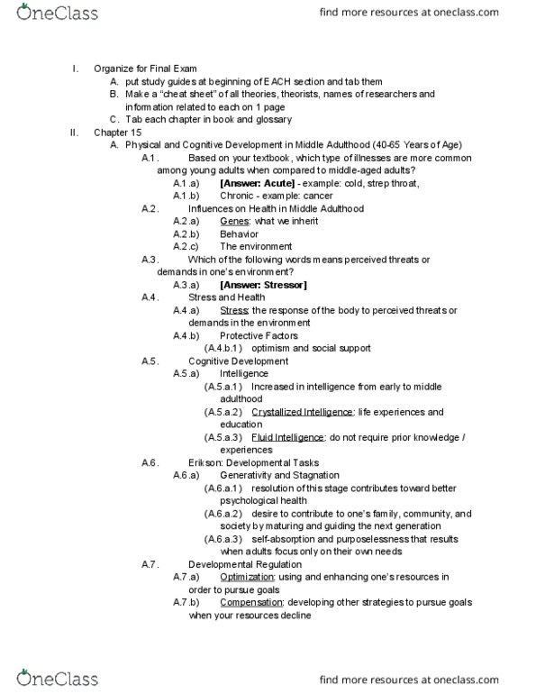 HD FS 102 Lecture Notes - Lecture 5: Midlife Crisis, Streptococcal Pharyngitis, Fluid And Crystallized Intelligence thumbnail