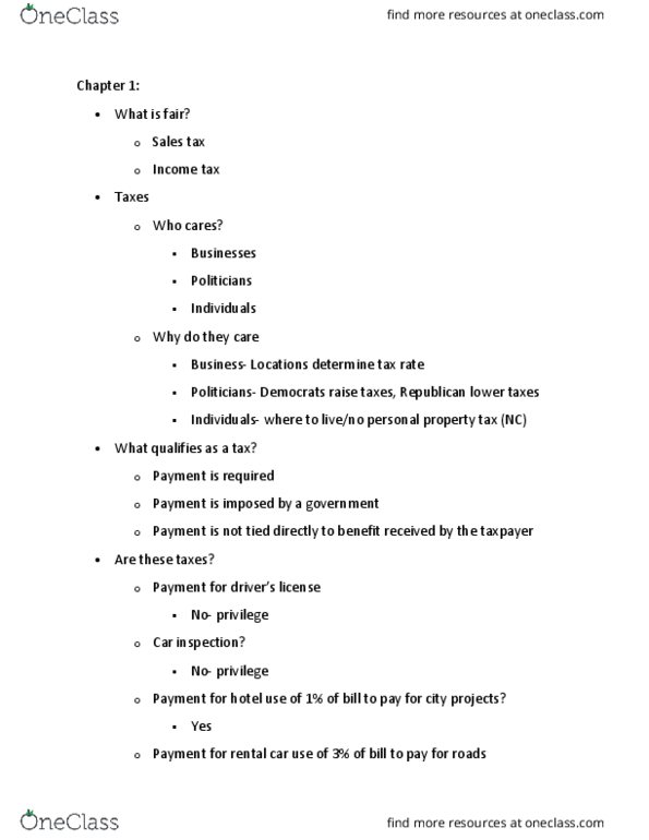 ACCT 421 Lecture Notes - Lecture 1: Tax Rate, Sales Tax, Real Estate Transfer Tax thumbnail