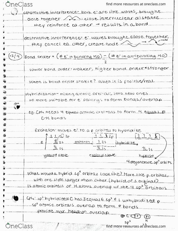 CHEM 251 Lecture Notes - Lecture 2: Bond Order thumbnail