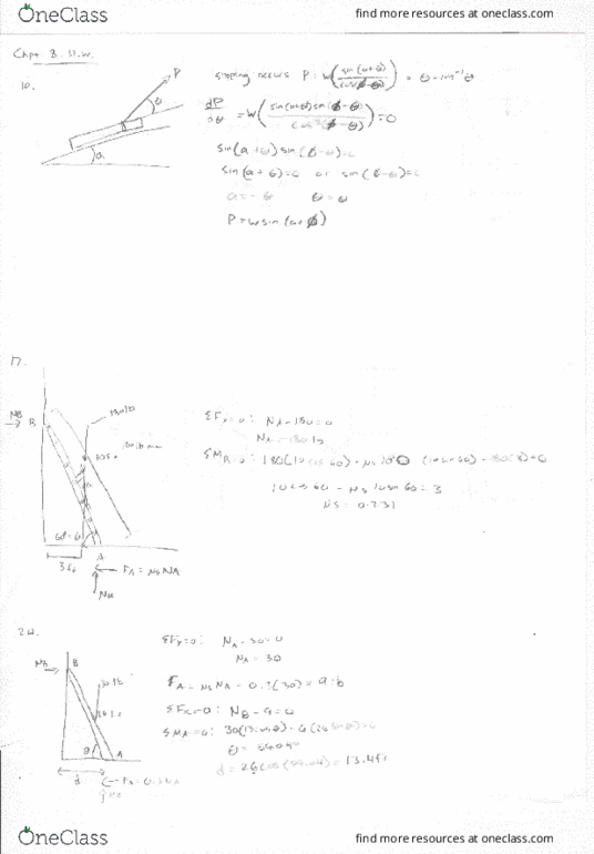ENGR 2214 Chapter 8: Chpt. 8 Fricition HW Worked Out thumbnail