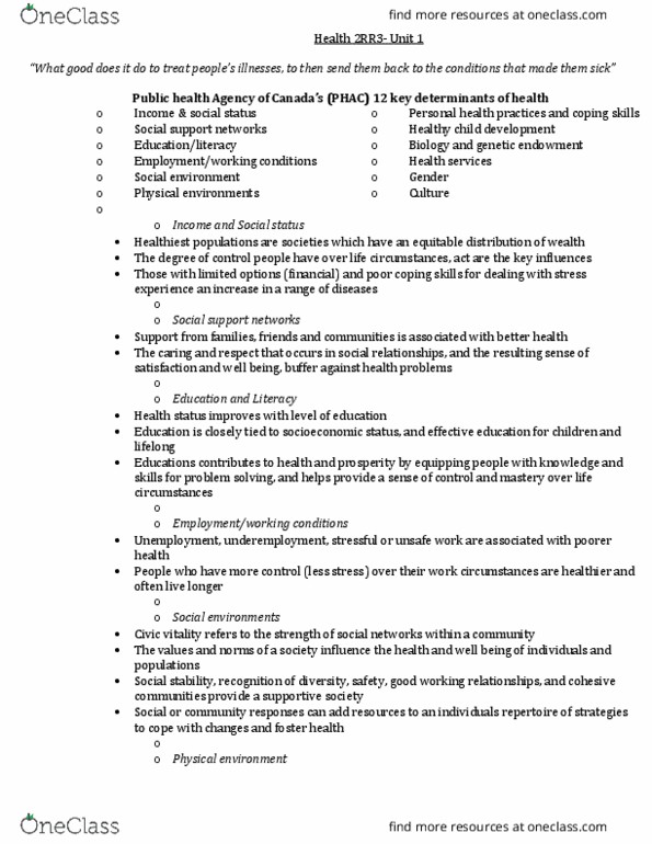 HTHSCI 2RR3 Lecture Notes - Lecture 1: Social Environment, Public Health, Indoor Air Quality thumbnail