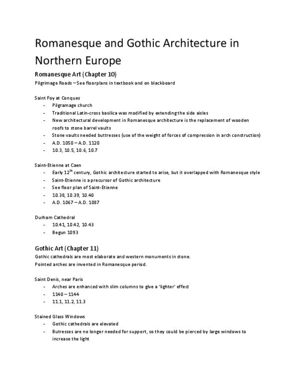 FSN 132 Lecture Notes - Lecture 6: Durham Cathedral, Conques, Blackboard thumbnail