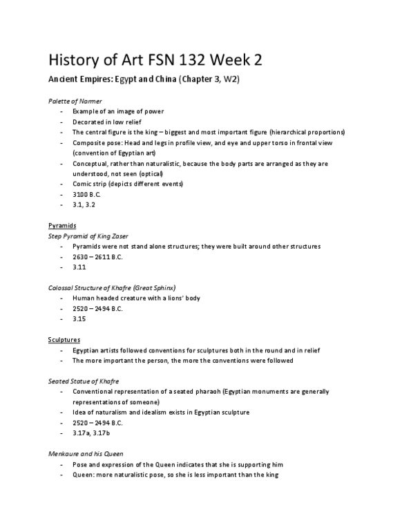 FSN 132 Lecture Notes - Lecture 2: Prince Rahotep, Great Sphinx Of Giza, Hatshepsut thumbnail