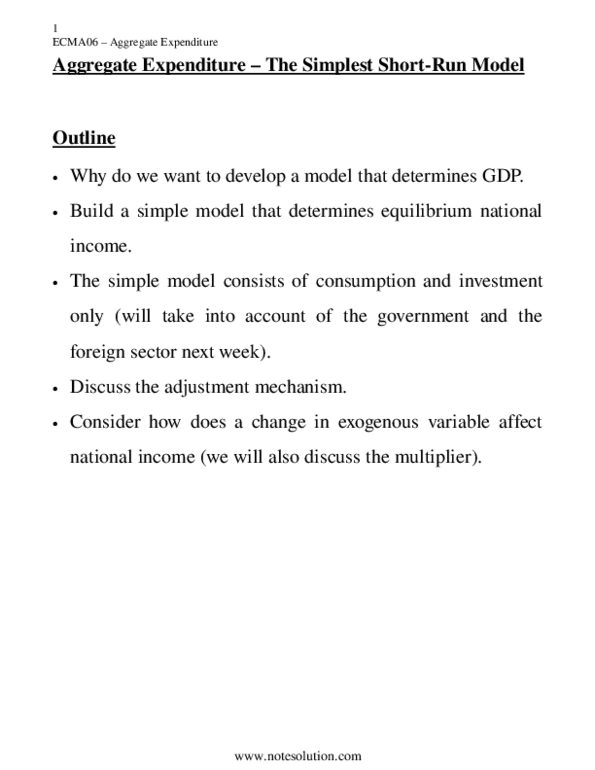 MGEA06H3 Lecture Notes - Lecture 3: Real Interest Rate, Exogeny, Aggregate Demand thumbnail