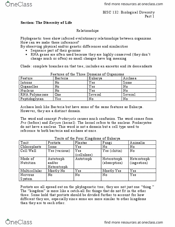 BISC 132 Lecture Notes - Lecture 1: Intracellular Parasite, Greek Salad, Binomial Nomenclature thumbnail