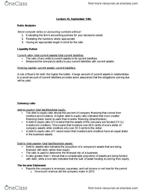 MGCR 211 Lecture Notes - Lecture 3: Current Liability, Gross Profit, Retained Earnings thumbnail