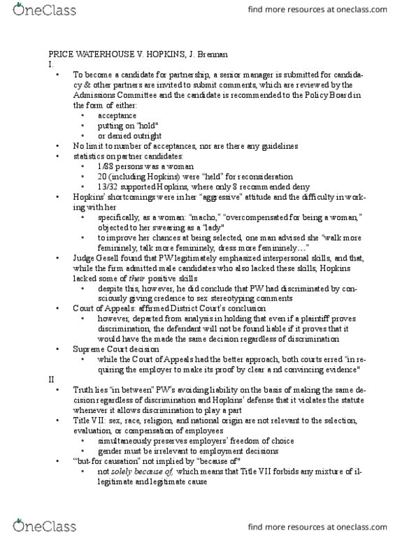 PSYCH 2650 Chapter Notes - Chapter Case 4: Pricewaterhousecoopers, Civil Rights Act Of 1964, Machismo thumbnail