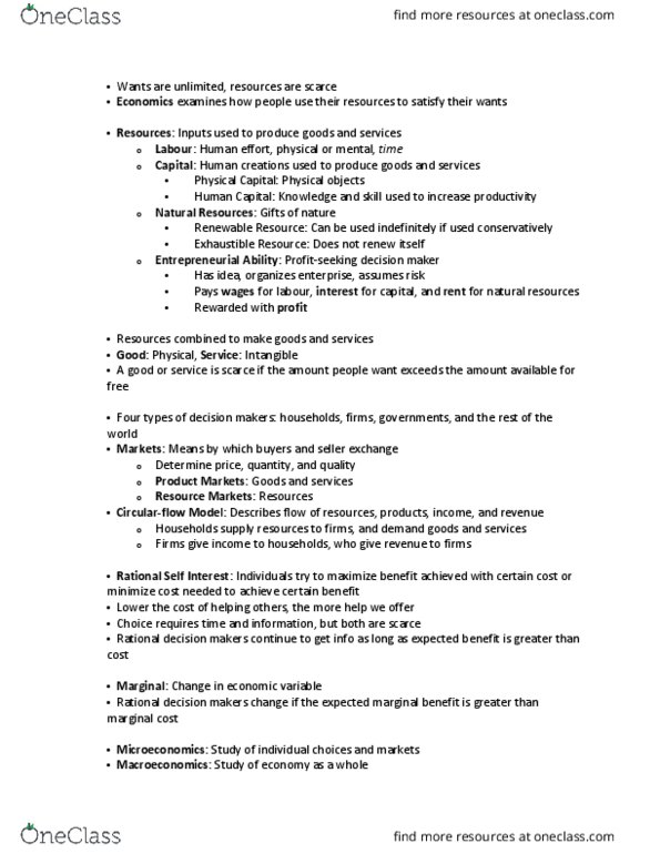 ECON 1BB3 Chapter Notes - Chapter 1: Fallacy, Marginal Utility, Marginal Cost thumbnail