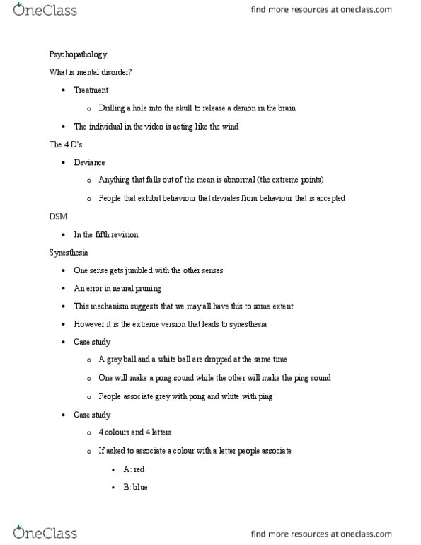 PSYCH 1XX3 Chapter Notes - Chapter 8: Major Depressive Disorder, Synaptic Pruning, Mental Disorder thumbnail