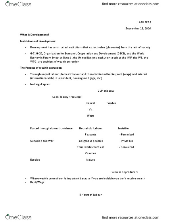 LABR 2P96 Lecture Notes - Lecture 1: Child Care, Student Debt, Ecocide thumbnail