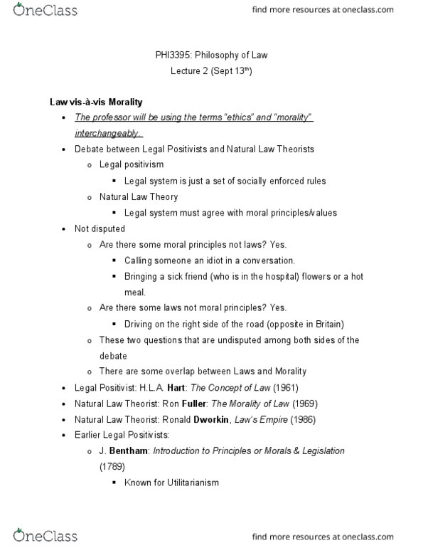 PHI 3395 Lecture Notes - Lecture 2: Testator, Ronald Dworkin, Therapeutic Abortion thumbnail