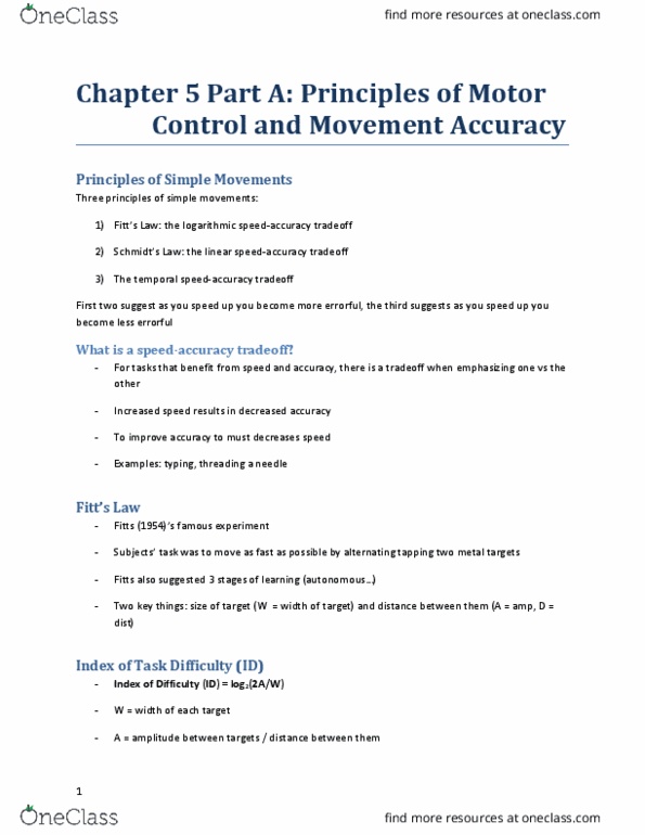 KINESIOL 1E03 Lecture Notes - Lecture 9: Caps Lock, University Of Manchester, Cribbage thumbnail