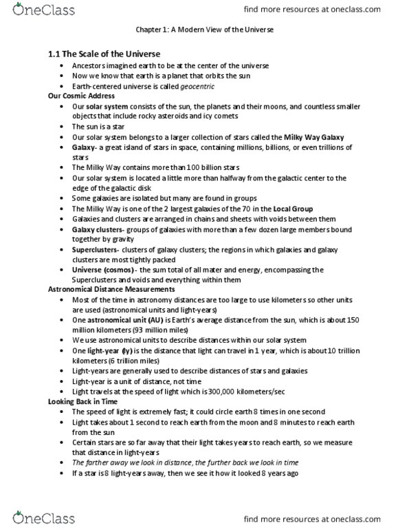 AST 2002 Chapter Notes - Chapter 1: Star System, List Of Largest Galaxies, Dwarf Planet thumbnail