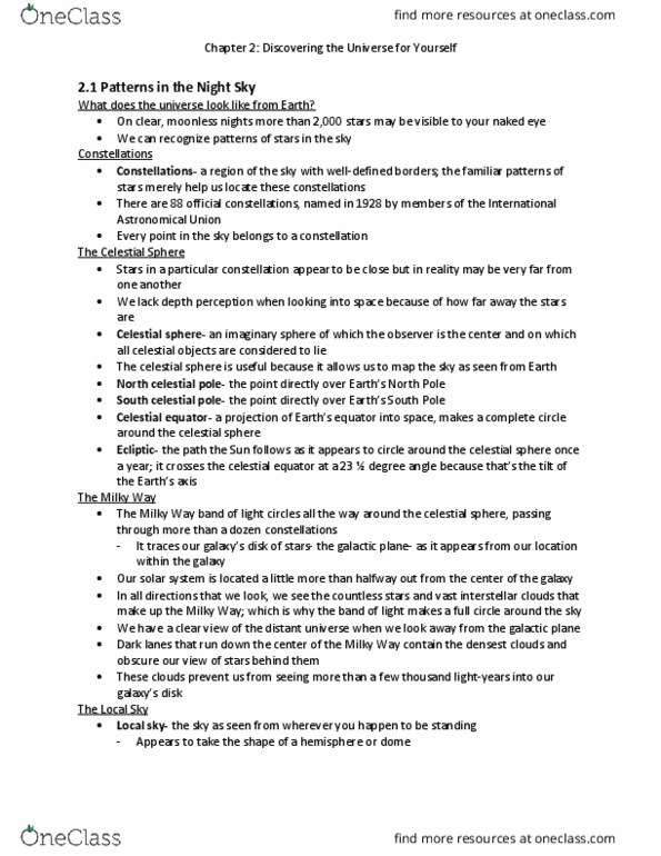 AST 2002 Chapter Notes - Chapter 2: Vise, Lunar Eclipse, Angular Distance thumbnail