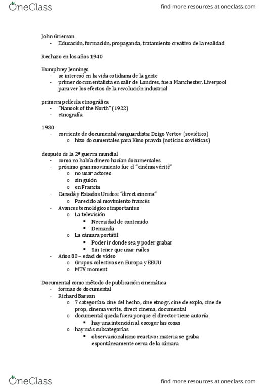 SPA440H1 Lecture Notes - Lecture 10: The Spanish Earth, Viridiana, Humphrey Jennings thumbnail