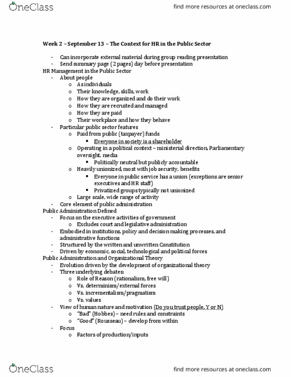 PAP 3340 Lecture Notes - Lecture 2: Bureaucracy thumbnail