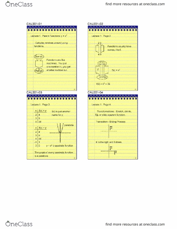 MATH 1150 Lecture Notes - Lecture 1: Quadratic Function thumbnail