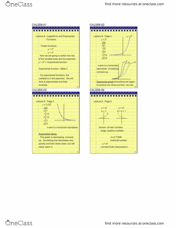 MATH 1150 Lecture Notes - Lecture 8: Exponential Growth, Asymptote, Exponential Decay thumbnail