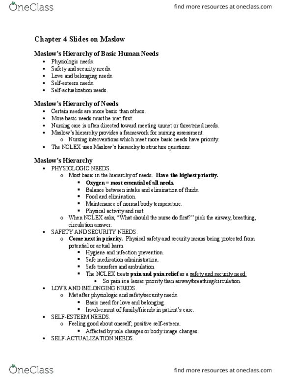 NURSE-3101 Lecture Notes - Lecture 6: National Council Licensure Examination, Nursing Assessment thumbnail