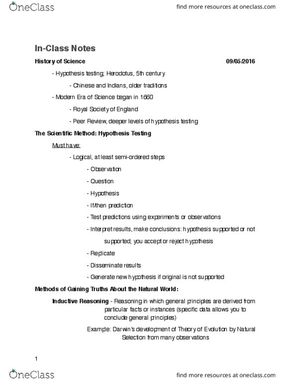 BIO 106 Lecture Notes - Lecture 1: Alien Abduction, Statistical Hypothesis Testing, Pseudoscience thumbnail