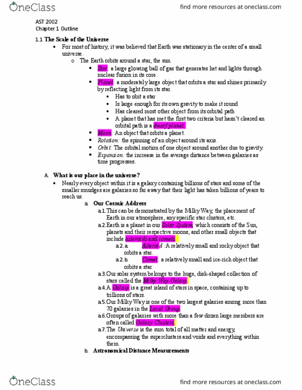 AST 2002 Chapter Notes - Chapter 1: Hyperfine Structure, Pseudoscience, Local Group thumbnail