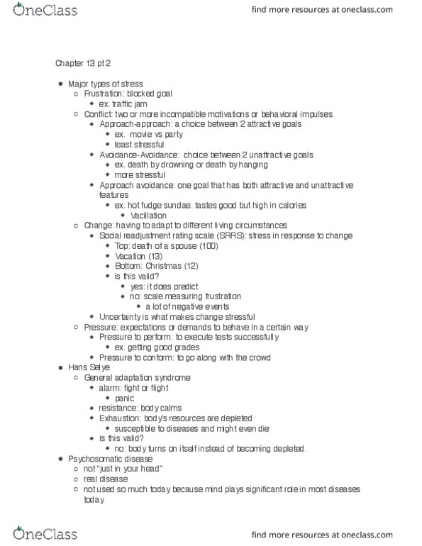 PSYCH 2010 Lecture Notes - Lecture 7: Learned Helplessness, Type A And Type B Personality Theory, Fudge thumbnail