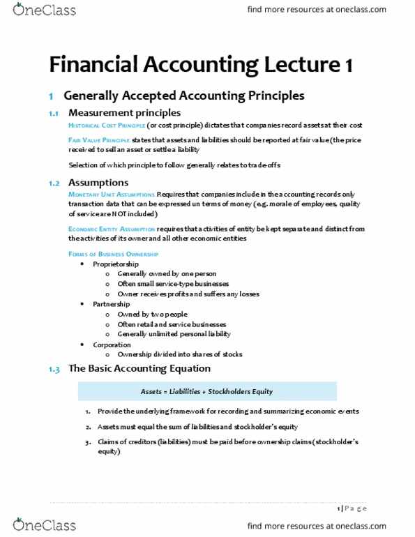 33:010:272 Lecture Notes - Lecture 1: Accounting Equation, Accounts Payable, Income Statement thumbnail