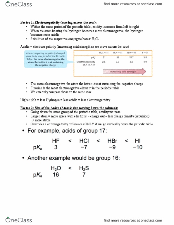 Chemistry 2213A/B Lecture Notes - Lecture 3: Methoxide, Acid Dissociation Constant, Covalent Bond thumbnail