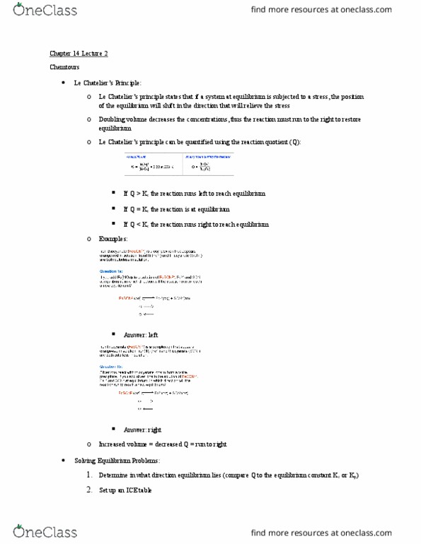 CHEM 1214 Lecture Notes - Lecture 2: Equilibrium Constant, Reaction Quotient, Partial Pressure thumbnail