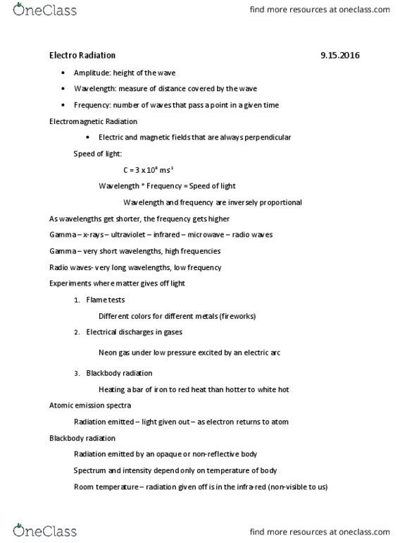 CH 301 Lecture Notes - Lecture 5: Electric Arc, Flame Test, Room Temperature thumbnail