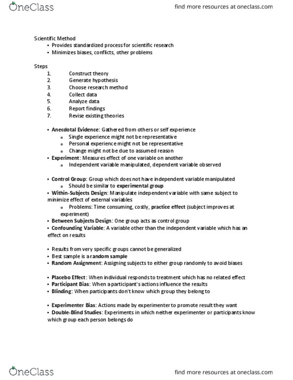 PSYCH 1X03 Chapter Notes - Chapter 2: Confounding, List Of Fables Characters, Operational Definition thumbnail