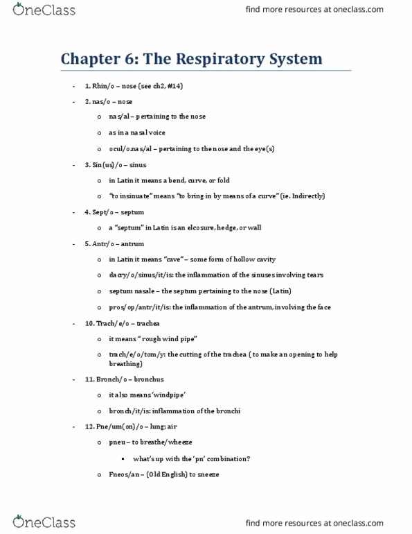 CLASSICS 2MT3 Chapter Notes - Chapter 6: Tracheotomy, Pneumonia, Bronchitis thumbnail