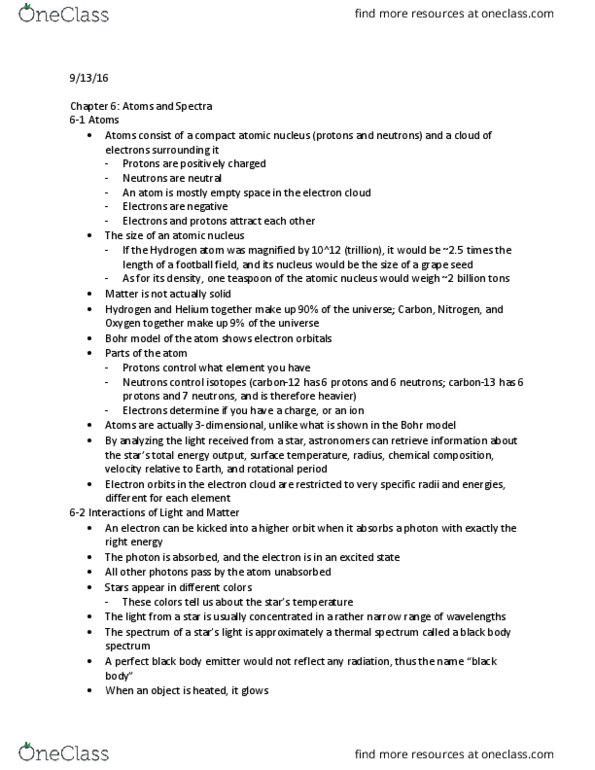 AST-1001 Lecture Notes - Lecture 4: Atomic Orbital, Bohr Model, Grape thumbnail