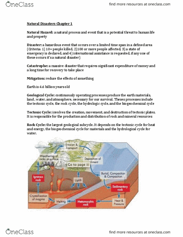EARTHSC 2GG3 Chapter Notes - Chapter 1: Biogeochemical Cycle, Natural Disaster, Water Cycle thumbnail