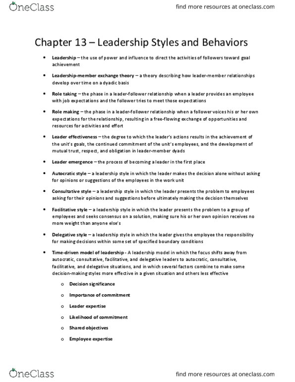 AFM280 Chapter Notes - Chapter 13: Work Unit, Organizational Commitment, Passive Management thumbnail