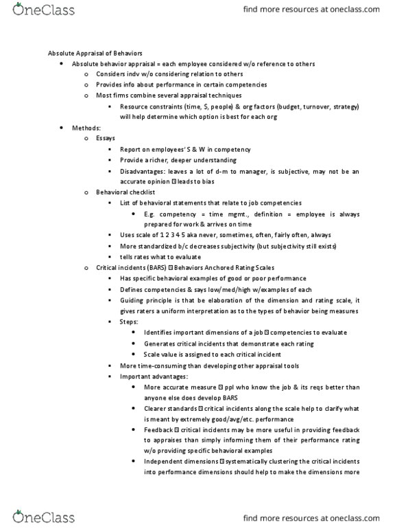 BUS 381 Lecture Notes - Lecture 9: Performance Appraisal, Gender Pay Gap, Equal Pay For Equal Work thumbnail