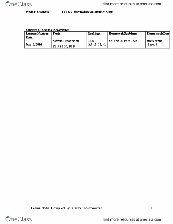 BUS 320 Lecture Notes - Lecture 23: Revenue Recognition, Measurement Uncertainty, Barter thumbnail