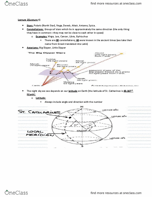 ASTR 1P01 Lecture Notes - Lecture 3: Celestial Pole, Horizontal Coordinate System, Great Circle thumbnail