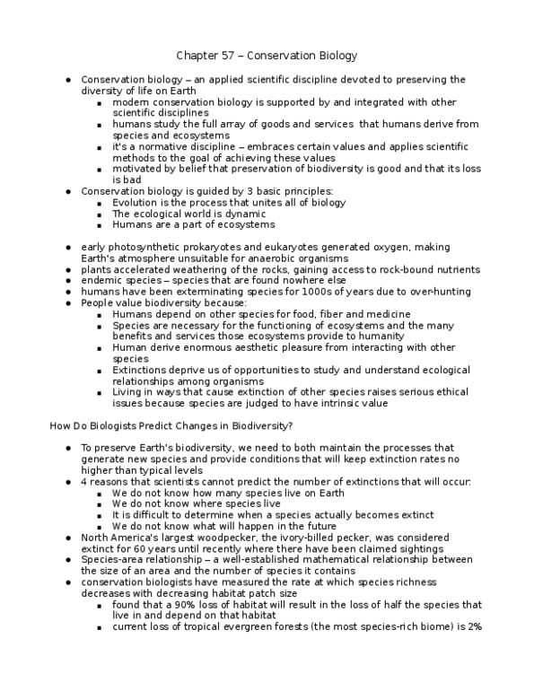 BIOL 2P96 Lecture Notes - Species Richness, Introduced Species, Restoration Ecology thumbnail