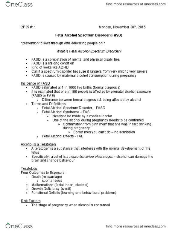 CHYS 2P35 Lecture Notes - Lecture 11: Posttraumatic Stress Disorder, First Aid, Miscarriage thumbnail