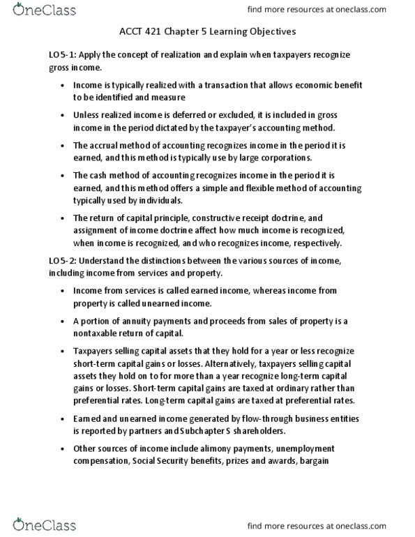 ACCT 421 Chapter Notes - Chapter 5: Alimony, Life Insurance, Unemployment Benefits thumbnail