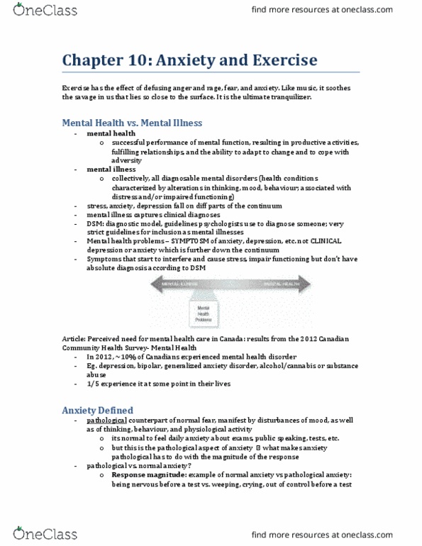 KINESIOL 3H03 Lecture Notes - Lecture 10: Electrodermal Activity, Meta-Analysis, Generalized Anxiety Disorder thumbnail